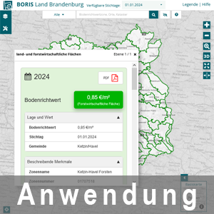 Ansicht BORIS Land Brandenburg und PDF-Auszüge