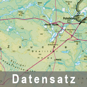 Ausschnitt aus der Höhenschichtenkarte des Landes Brandenburg 1 : 500 000