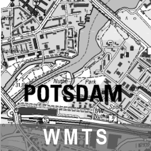 WMTS Digitale Topographische Karte 1 : 25 000 Grau Brandenburg mit Berlin